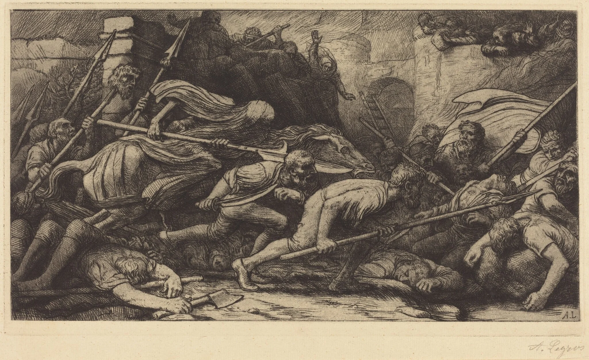 The Triumph of Death: Battle (Le triomphe de la mort: Le combat), detail