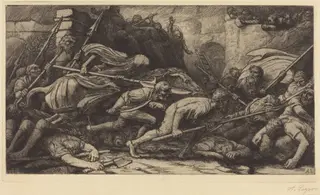 The Triumph of Death: Battle (Le triomphe de la mort: Le combat), by Alphonse Legros, ink, 1874
