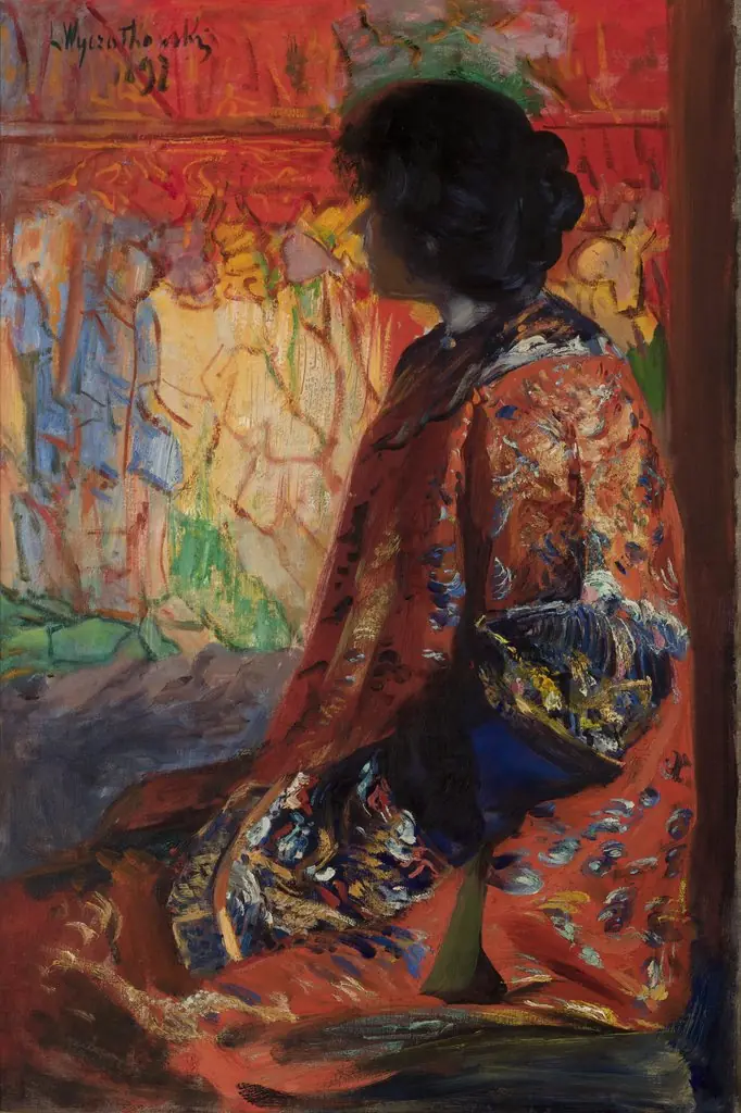 Japanese Woman, by Leon Wyczółkowski, oil, 1899