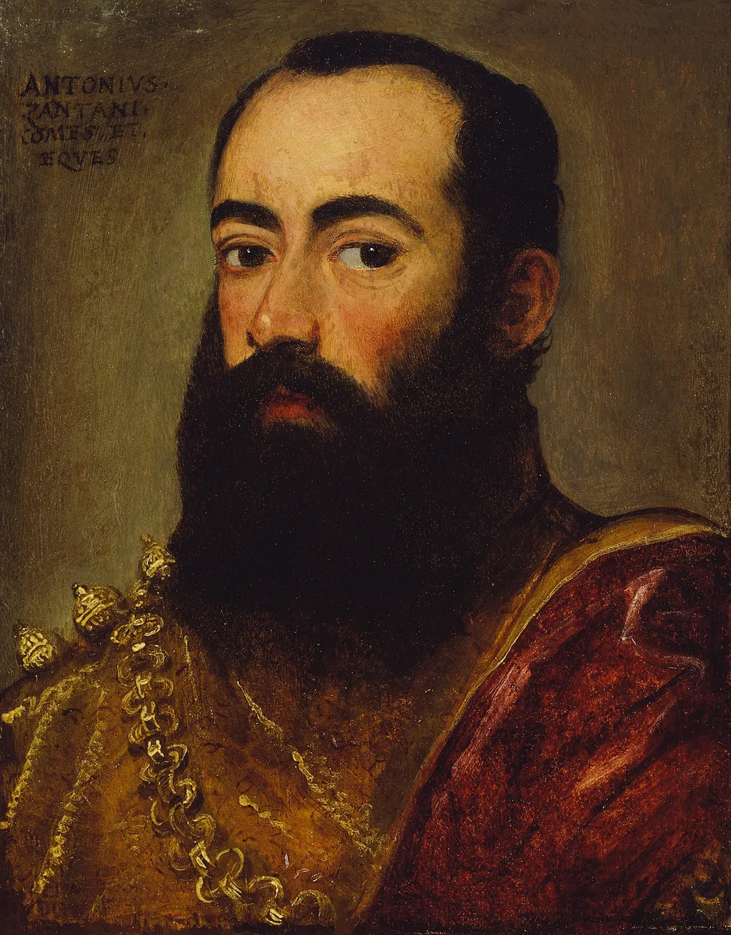 Portrait Presumed to Be of Antonio Zantani, by Jacopo Tintoretto, oil, 1555