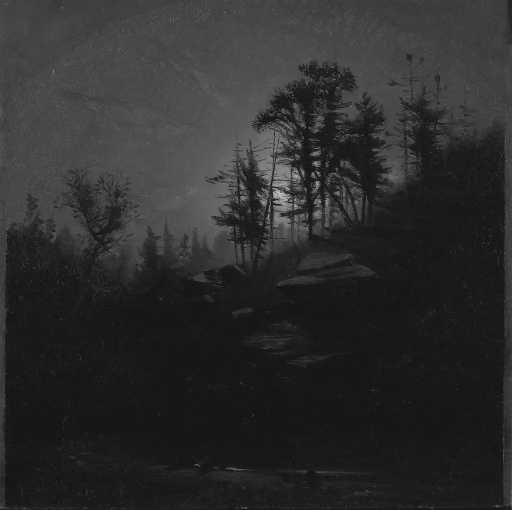 Moonlit Mountainside, by Frederick Dickinson Williams, unspecified, 1861