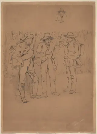 Prisoners of War, by Winslow Homer, graphite, 1864