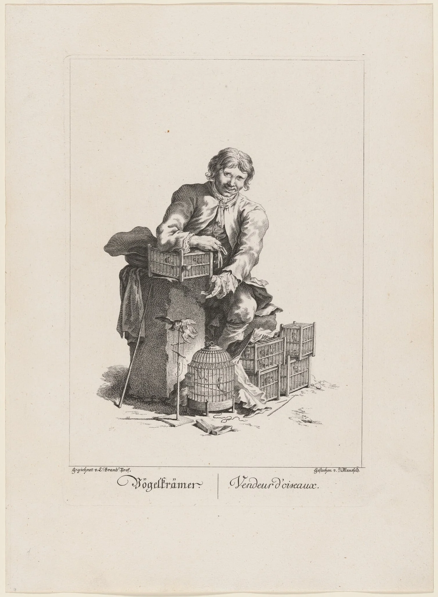 Vögelträmer (Bird Vendor), detail