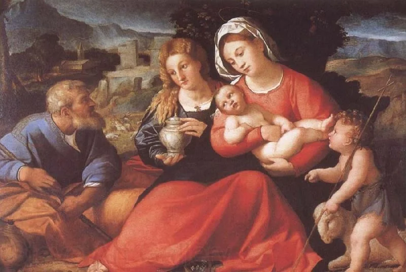 Holy Family with St. John and Mary Magdalene, detail