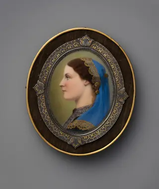 Miniature of Mabel Morrison, by Charles Lepec, copper, 1866