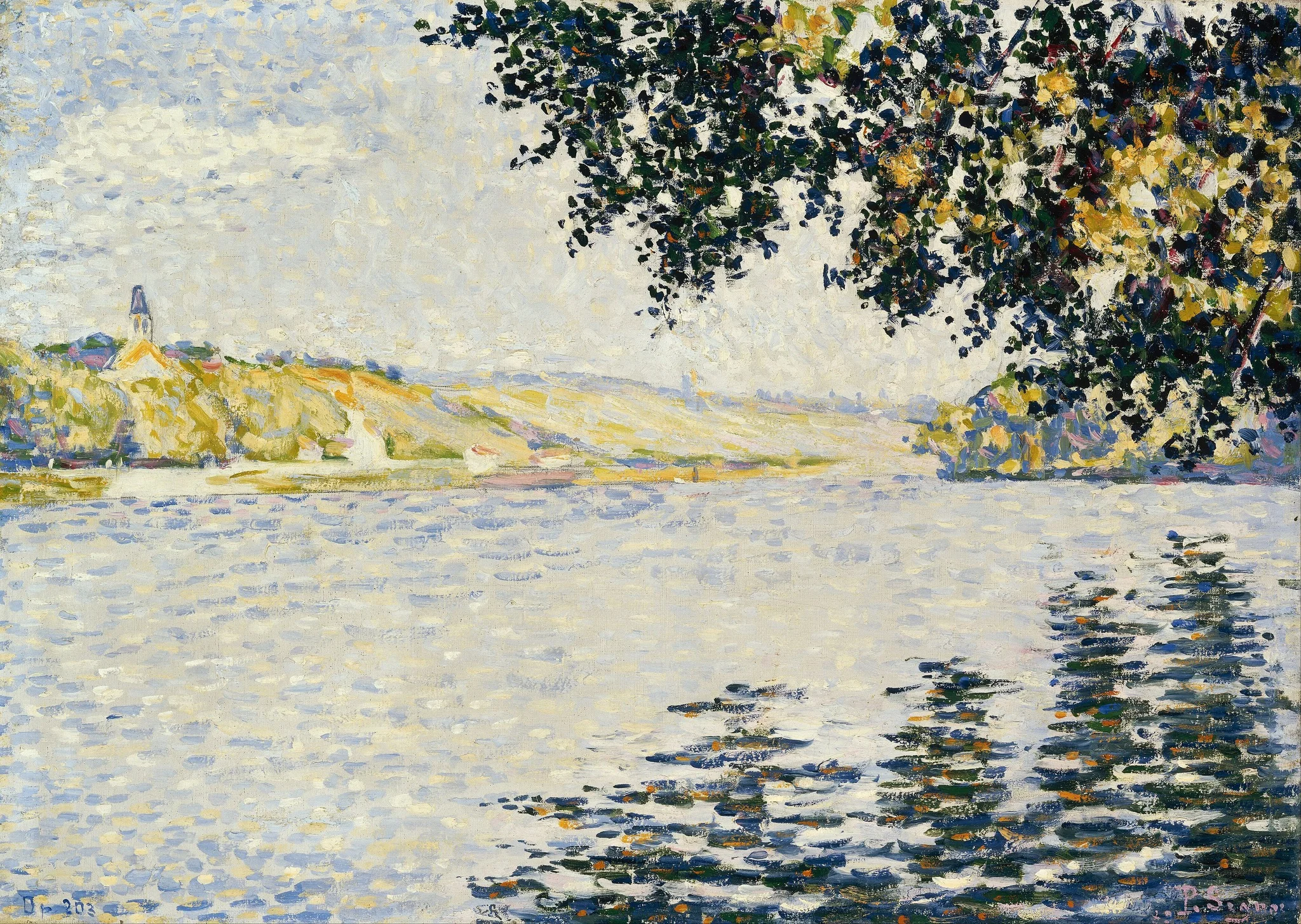 View of the Seine at Herblay, detail