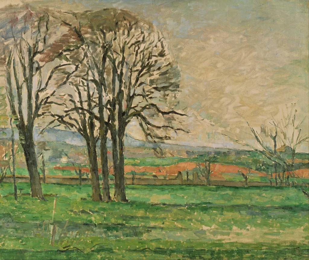 The Bare Trees at Jas de Bouffan, by Paul Cezanne, oil, 1890