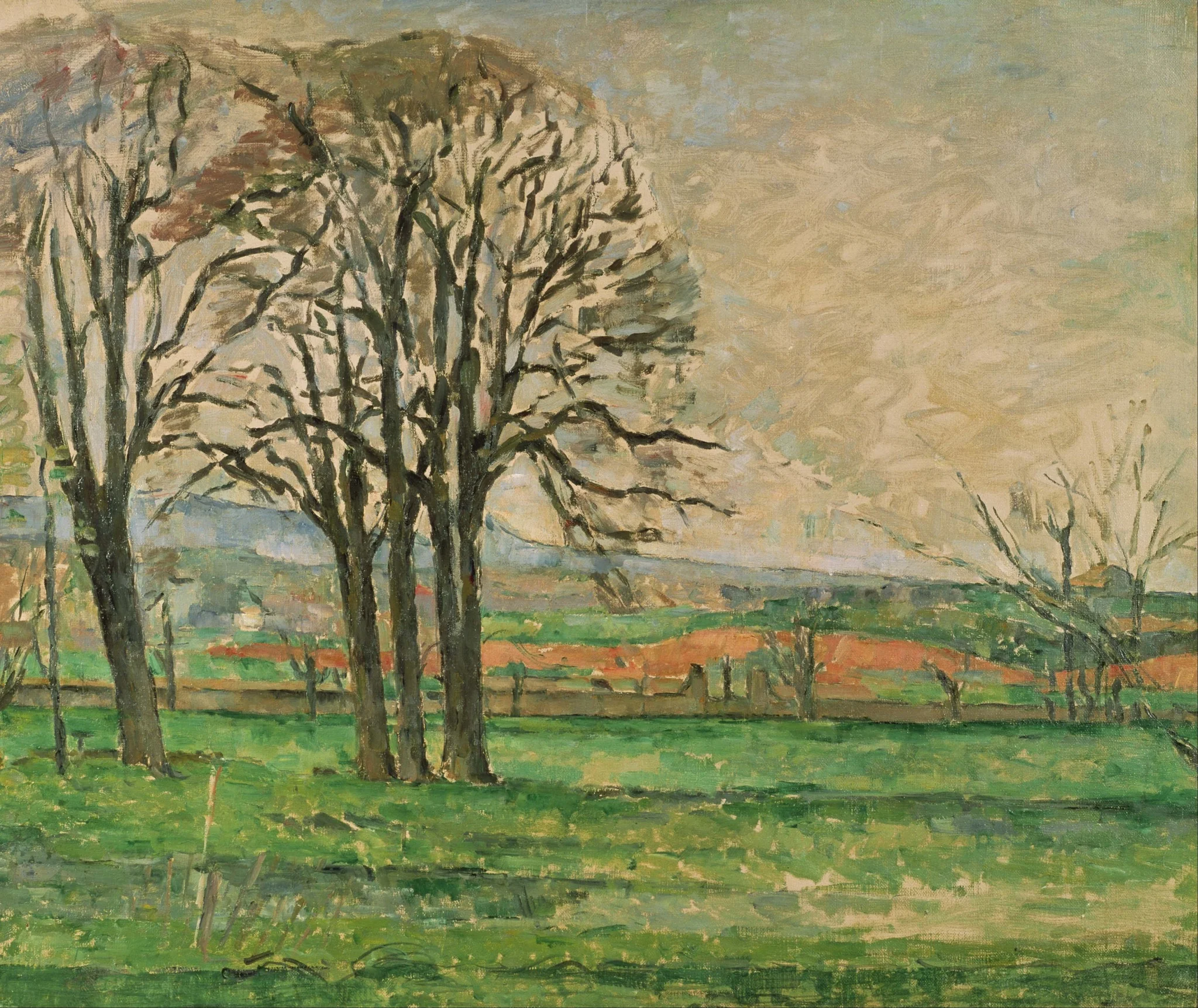 The Bare Trees at Jas de Bouffan, detail