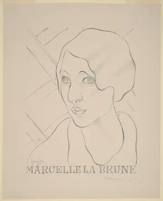 Marcelle la Brune, by Juan Gris, ink, 1921
