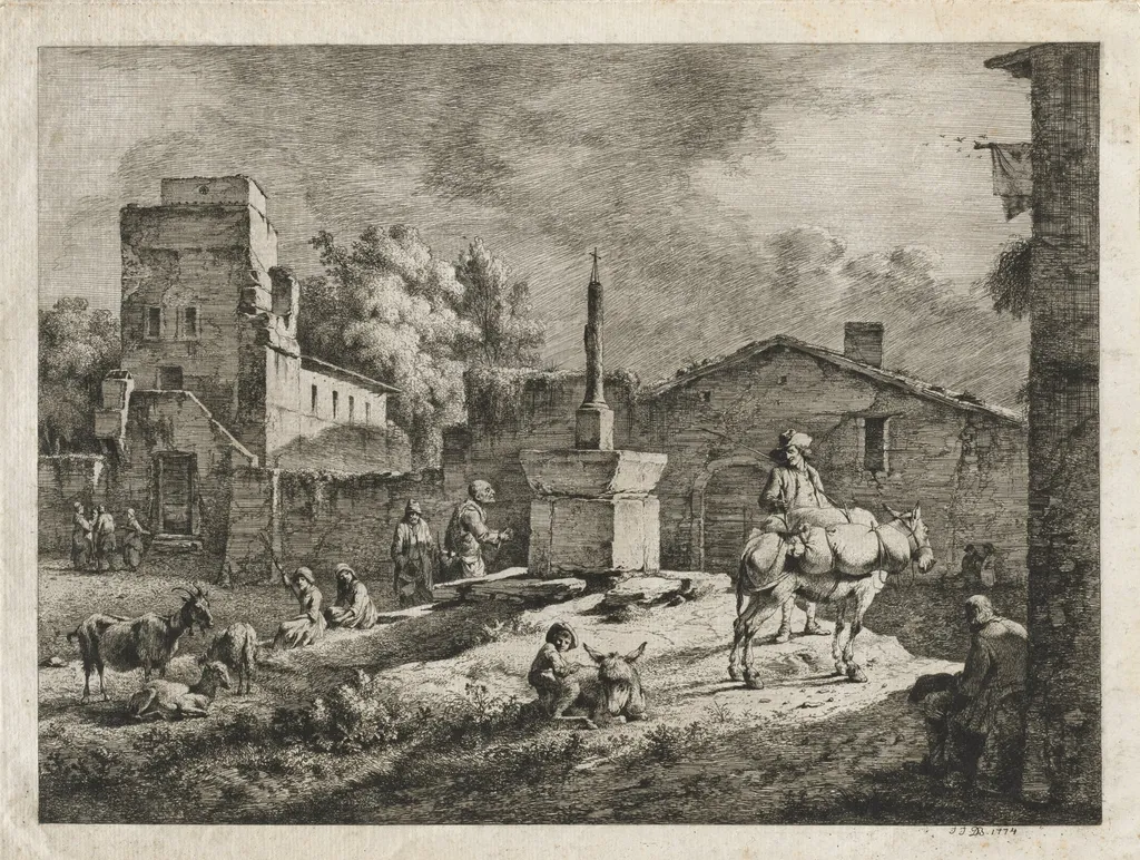 View of Saint-Andeol, by Jean-Jacques de Boissieu, 1774