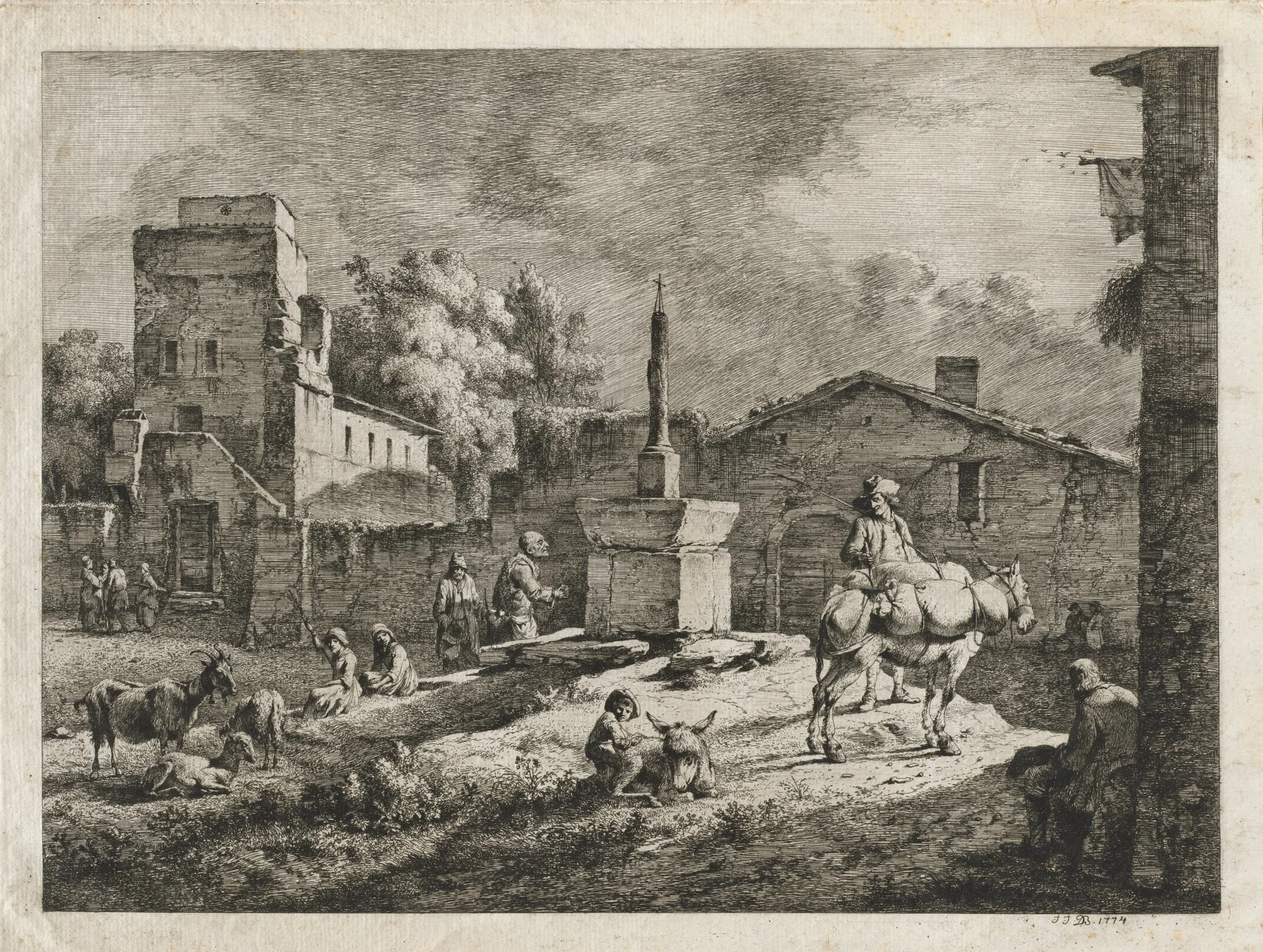 View of Saint-Andeol, detail
