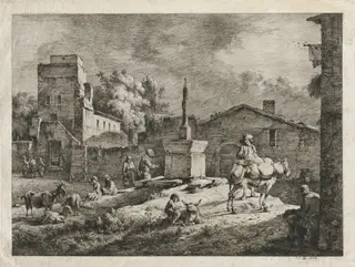 View of Saint-Andeol, by Jean-Jacques de Boissieu, 1774