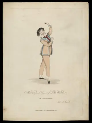 Mrs. Vining in the Character of Peter Wilkins. The Castanet Dance., by Thomas McLean, 1827