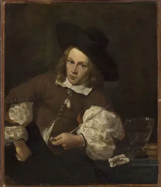 Portrait of a Young Man Seated Smoking, by Karel Dujardin, oil