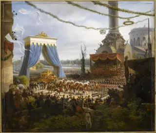 Entry of Charles X into Paris at the Gate of la Villette, after his Coronation, by Baron Lejeune Louis-François, oil, 1825