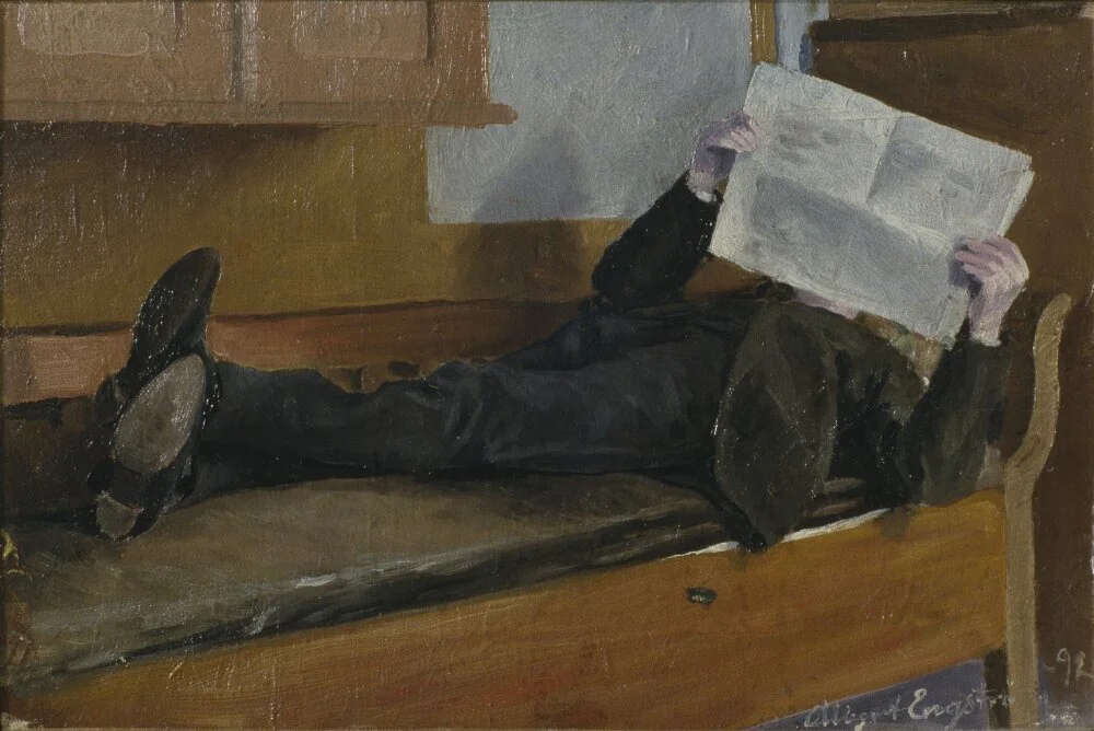 The Artist's Father, Reading a Newspaper, detail
