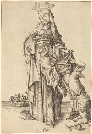 Saint Elizabeth of Thuringia, by Israhel van Meckenem, ink, 1478