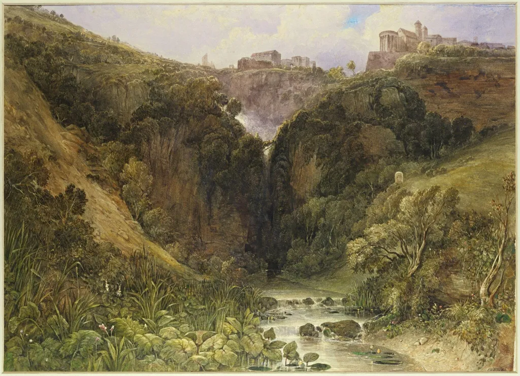 The Falls of Tivoli, by Wyld, watercolor, 1839