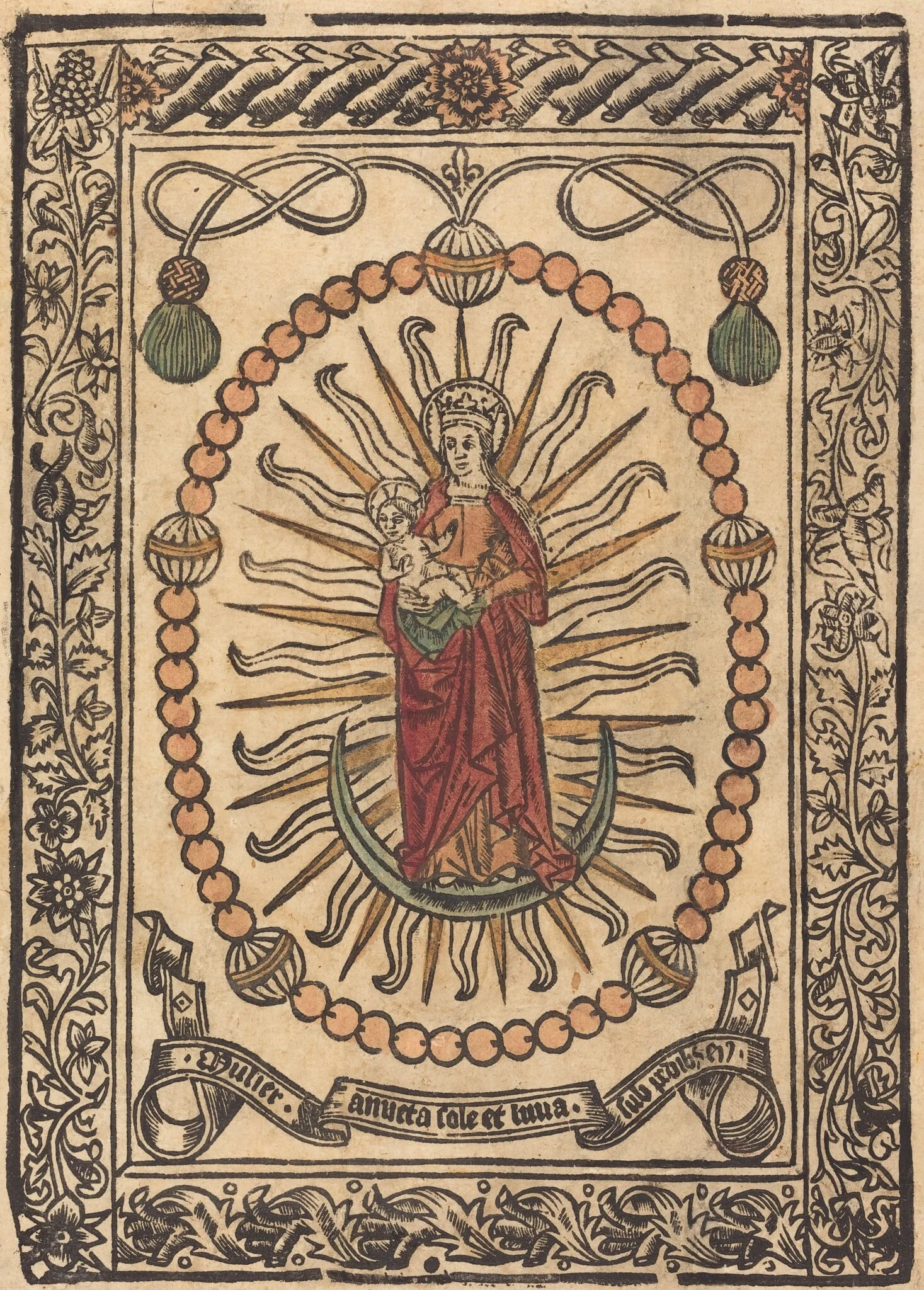 The Madonna and Child in a Rosary, detail