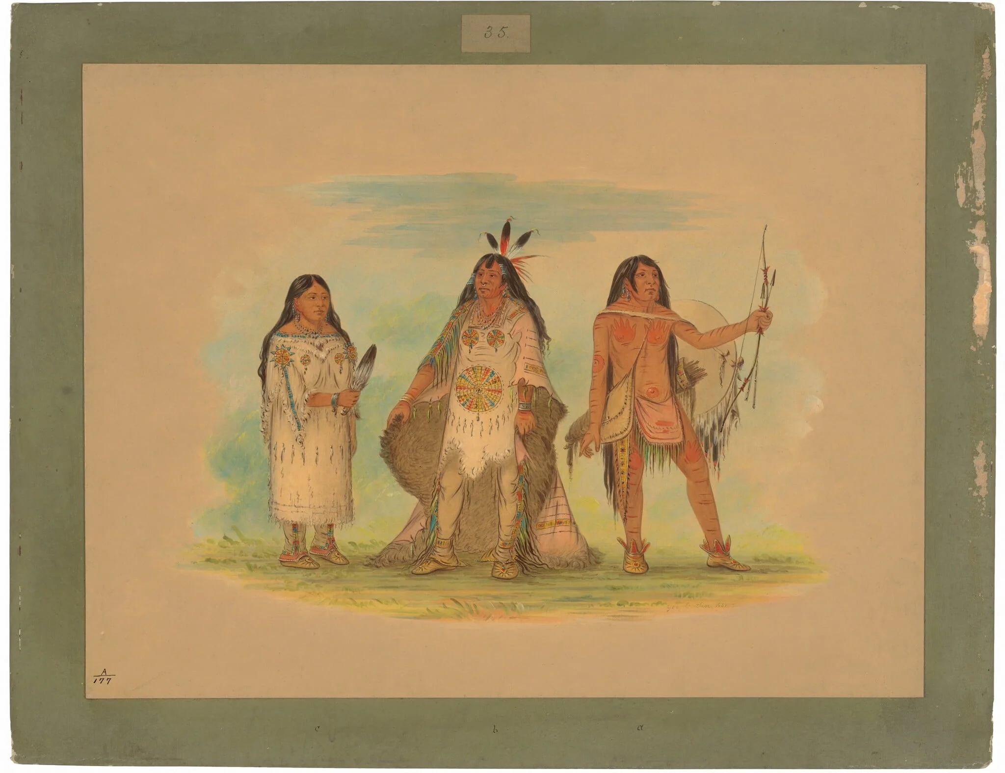 Three Minatarree Indians, detail