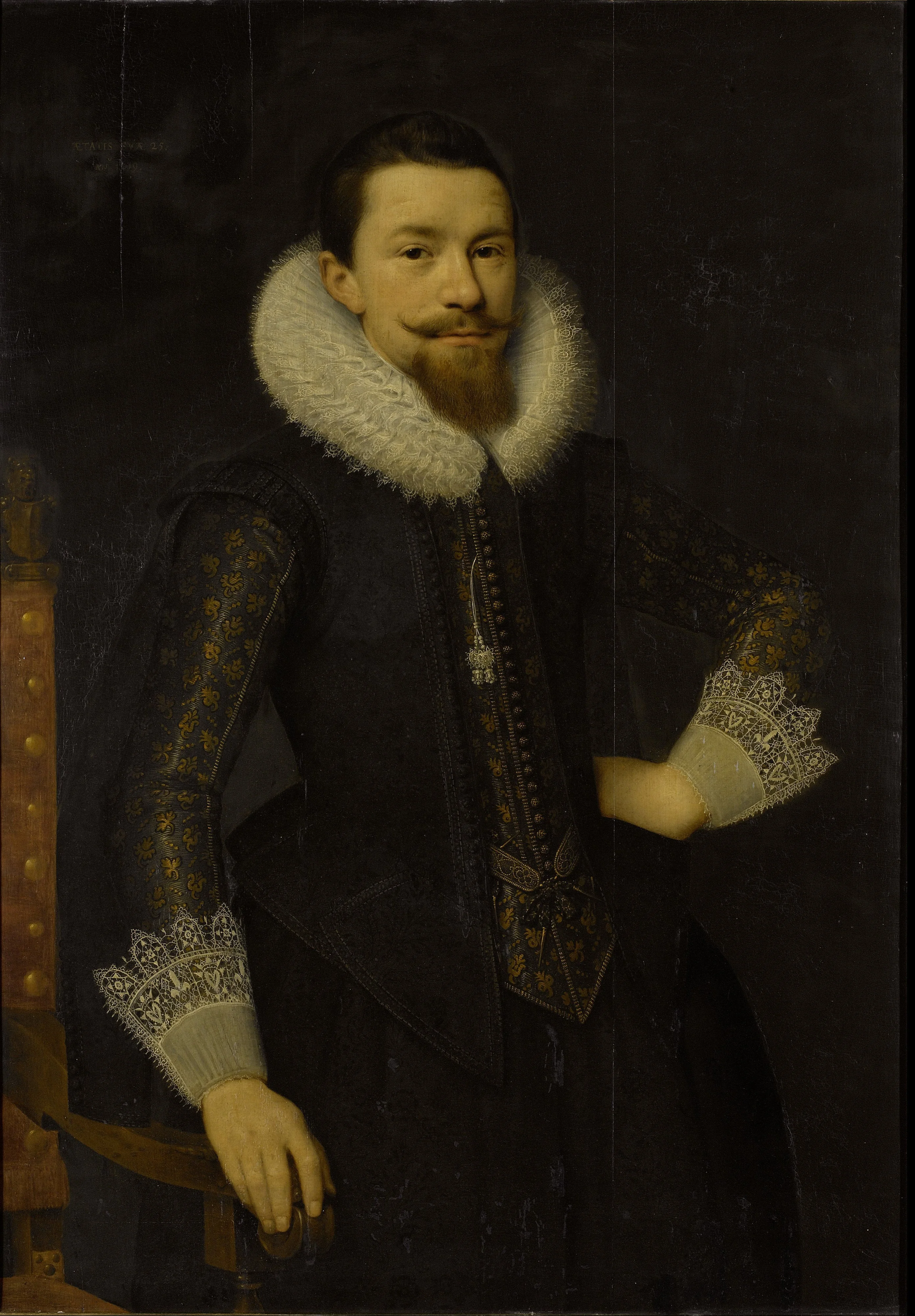 Portrait of Pieter Boudaen Courten (1594-1668), detail