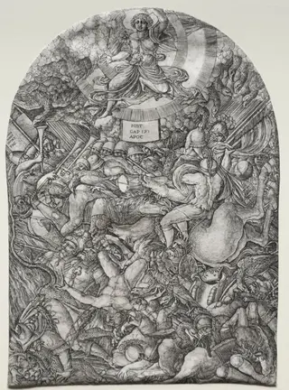 The Apocalypse: The Angel in the Sun Calling the Birds of Prey, by Jean Duvet, 1504