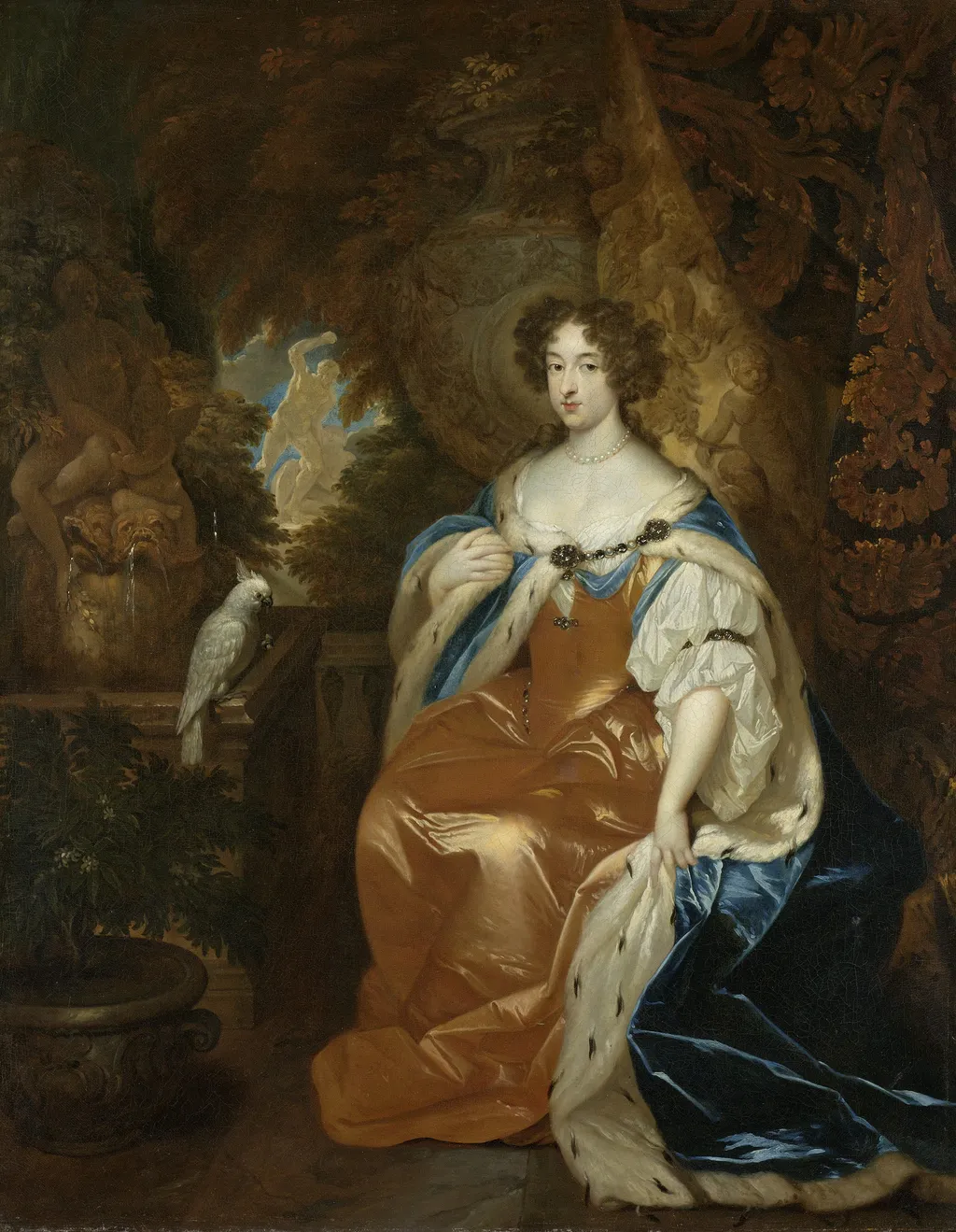 Portrait of Mary Stuart (1662-95), wife of Prince William III, by Caspar Netscher, oil
