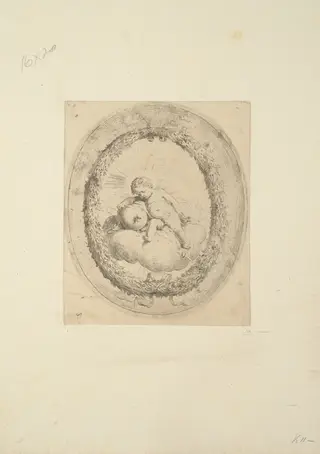 The Infant Christ as Salvator Mundi, by Bartolomeo Biscaino, ink, 1654