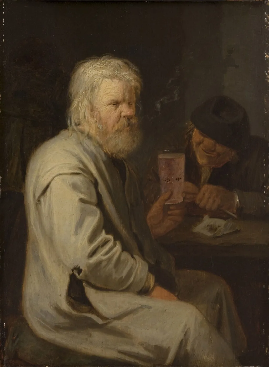 Drinker, by David Ryckaert III, oil, 1650