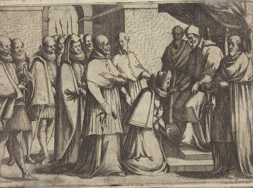Papal Audience [verso], by Jacques Callot, ink, 1612