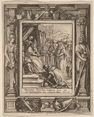 The Pope, by Wenceslaus Hollar, ink, 1651