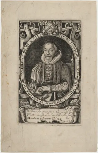 Francis White, Bishop of Ely, by Thomas Cockson, ink, 1604