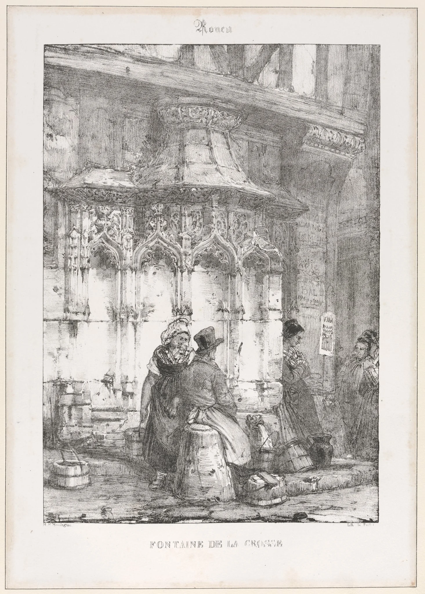Architectural Remains and Fragments: Rouen - Fontaine de la Crosse, detail