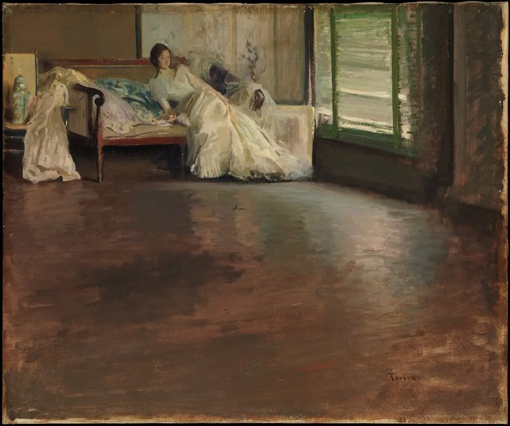 Across the Room, by Edmund Charles Tarbell, oil, 1900