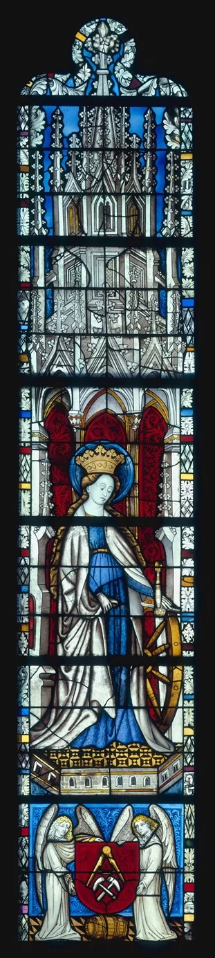 The Virgin Mary and Five Standing Saints above Predella Panels, detail