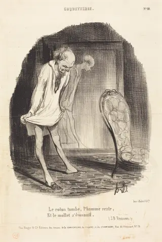 Le coton tombe, l'homme reste..., by Honoré Daumier, ink, 1840