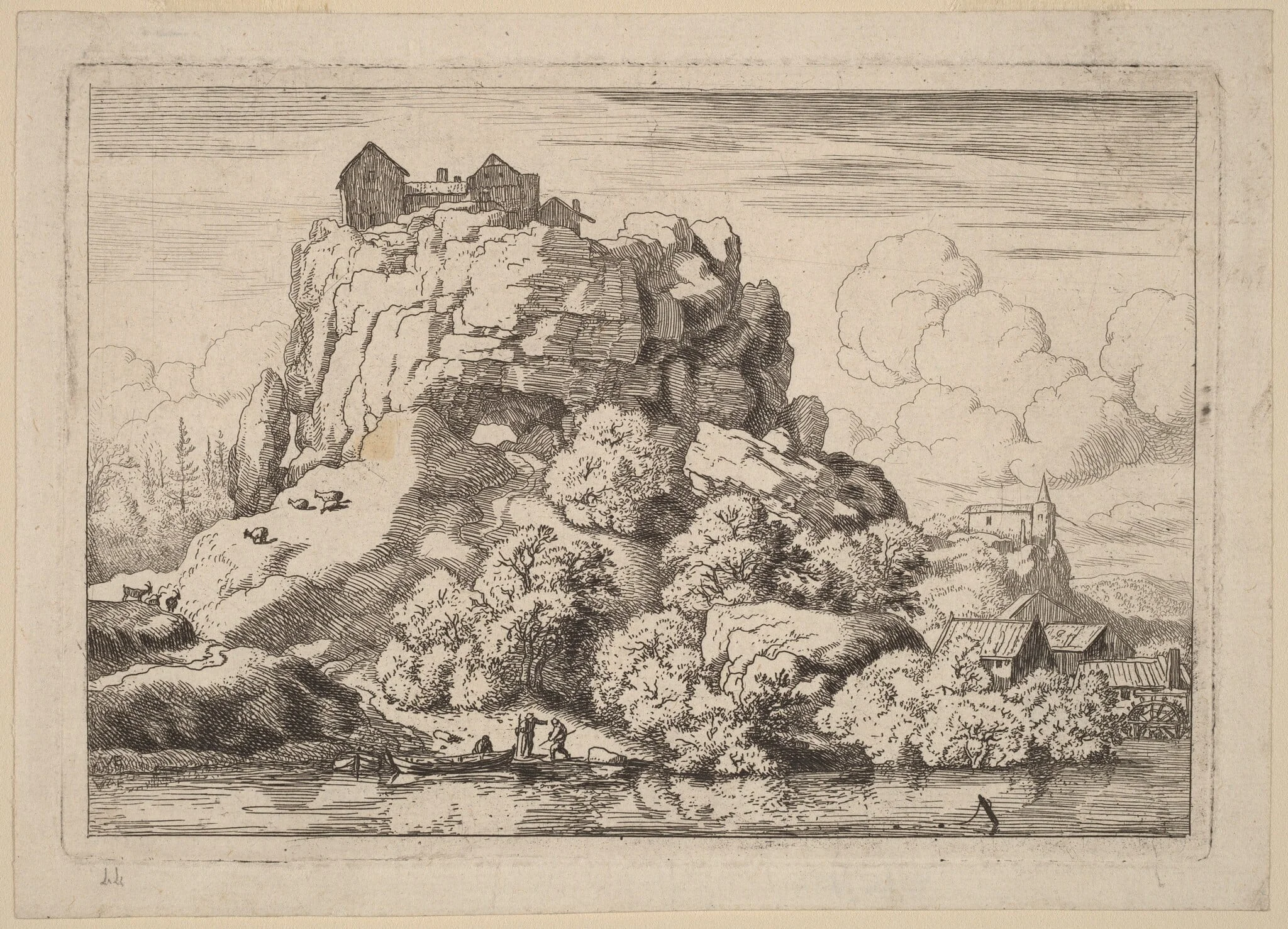River at the Foot of a High Rock, detail
