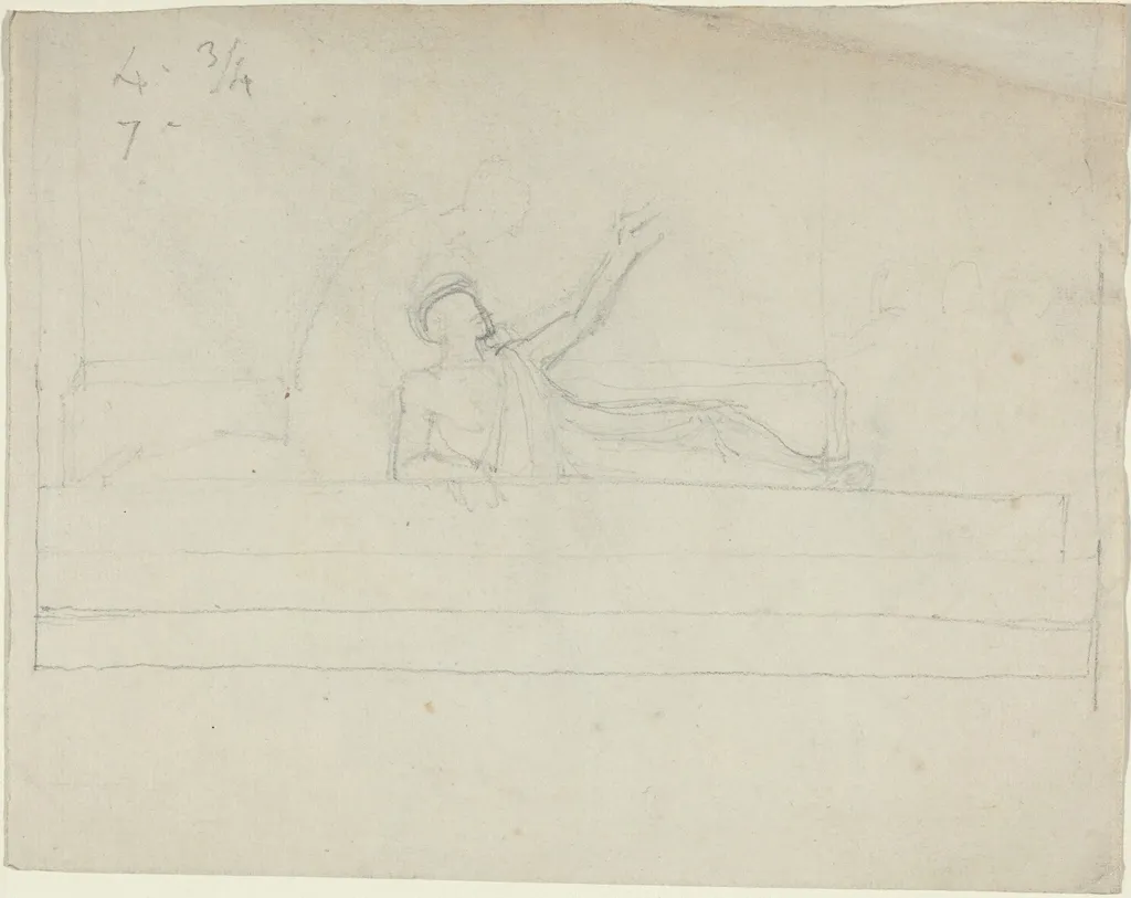 Two Greek Classical Figures, by John Flaxman, graphite, 1797