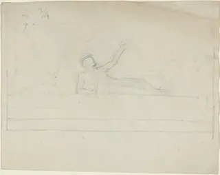 Two Greek Classical Figures, by John Flaxman, graphite, 1797