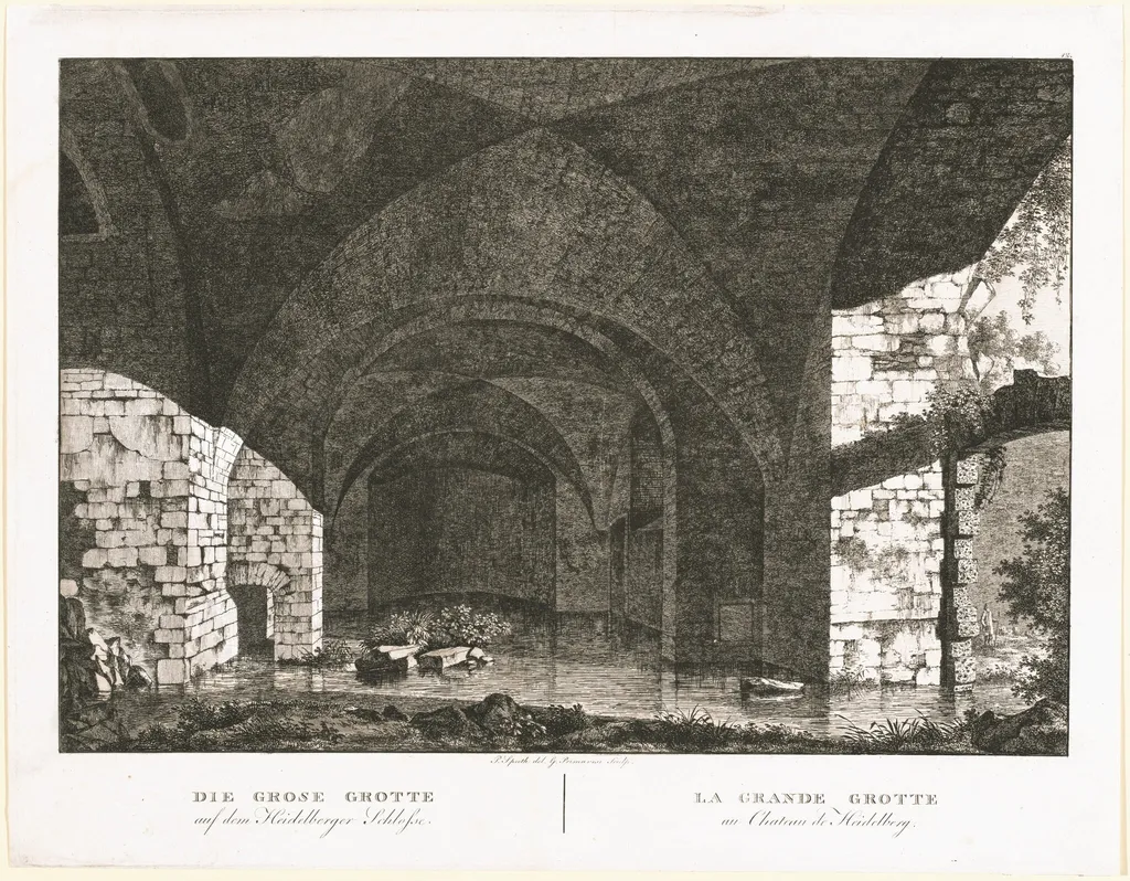 Die Grosse Grotte auf dem Heidelberger Schlosse (The Large Grotto at Heidelberg Castle), by Georg Primavesi, ink, 1806