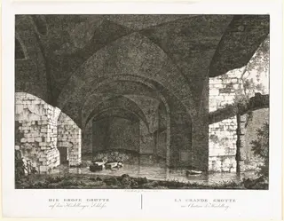 Die Grosse Grotte auf dem Heidelberger Schlosse (The Large Grotto at Heidelberg Castle), by Georg Primavesi, ink, 1806