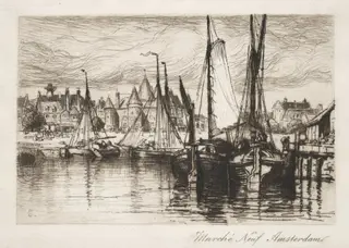 The New Market, Amsterdam, by Samuel Colman, 1890