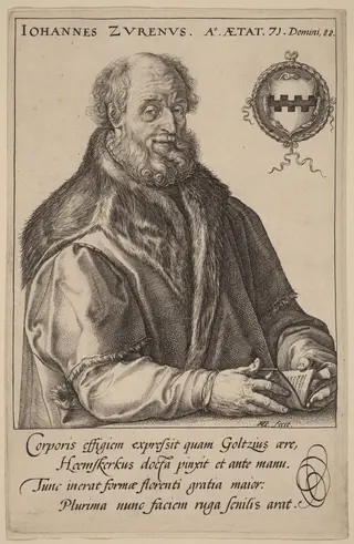 Johannes Zurenus (Jan van Zuren), by Hendrick Goltzius, ink, 1590
