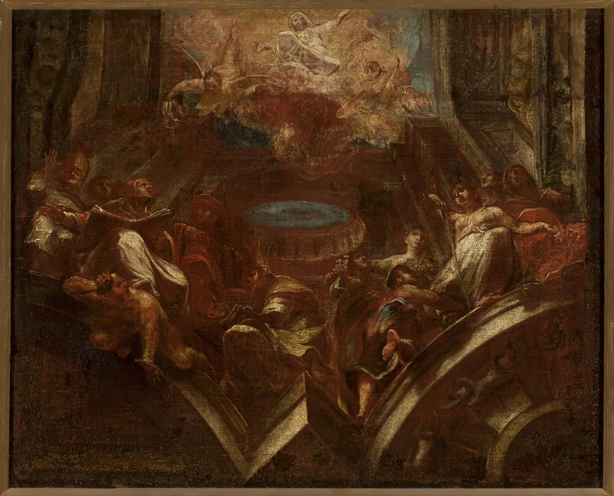 Sketch for the plafond Adoration of Madonna, detail