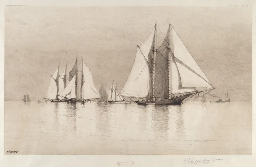 Drifting, by Reginald Cleveland Coxe, ink, 1887