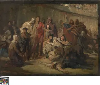 Martelaren in het circus, by Henri Dobbelaere, oil, 1822