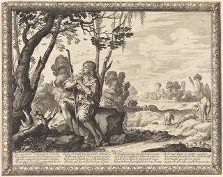The Prodigal Son as a Swineherd, by Abraham Bosse, ink, 1639