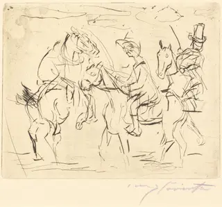 Sonntagsreiter (Sunday Riders), by Lovis Corinth, ink, 1920