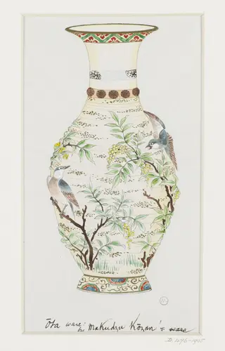 Ōta ware: by Makudzu Kozan, by Miyagawa Kōzan, paint, 1877