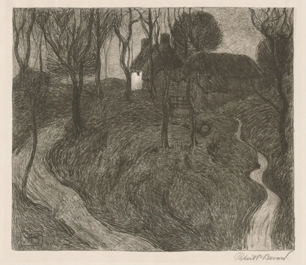 A  Lonely Farm [Hawkridge], by Robert Polhill Bevan, crayon